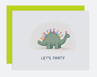 Let's Party Dino - Birthday Card