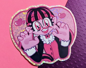 Fang-tastic sticker | Daughter of Dracula glitter holo sticker