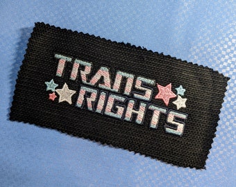 Trans rights sew-on patch | parody lgbt pride rights punk patch