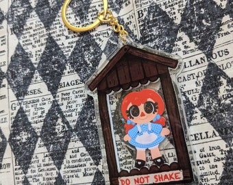 haunted doll box | Raggedy Ann acrylic shaker keychain