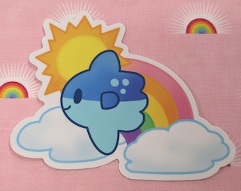 Sunshine sunfish sticker | rainbow sun mola mola matte sticker