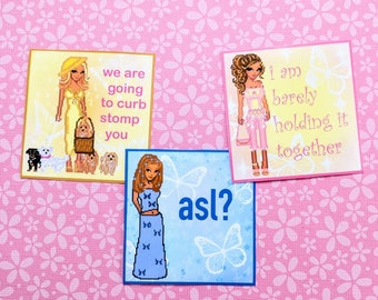 Dollz sticker bundle | Y2K internet nostalgia dollz glossy stickers