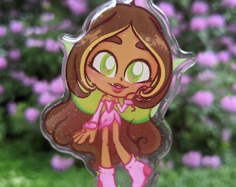 winx club glitter acrylic keychains