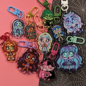 Monster galz n palz acrylic charms | ghoul vampire Frankenstein dracula keychain