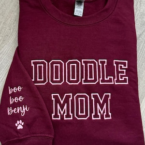 Doodle Mom Embroidered Sweatshirt Labradoodle lover crewneck for Doodle owner Golden doodle sweater for dog lover Doodle gift idea for her