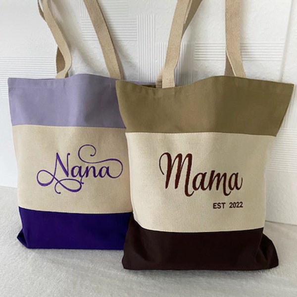 Embroidered personalized Grandmas Tote Bag Nana tote Abuela gift Happy Mothers Day custom tote gift