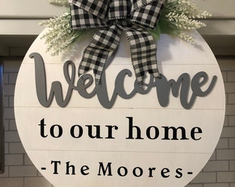Personalized Shiplap Wood Welcome Sign