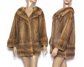 秋の霞のような高級ミンクファーコート | 50年代ヴィンテージのロング