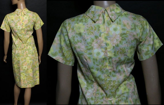 Vintage 1950s Dress Suit Outfit Floral Rockabilly… - image 3