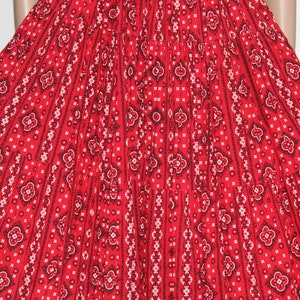 Vintage 1950's Full Circle Skirt/red Black/pleated/cotton/50's Dirndl ...