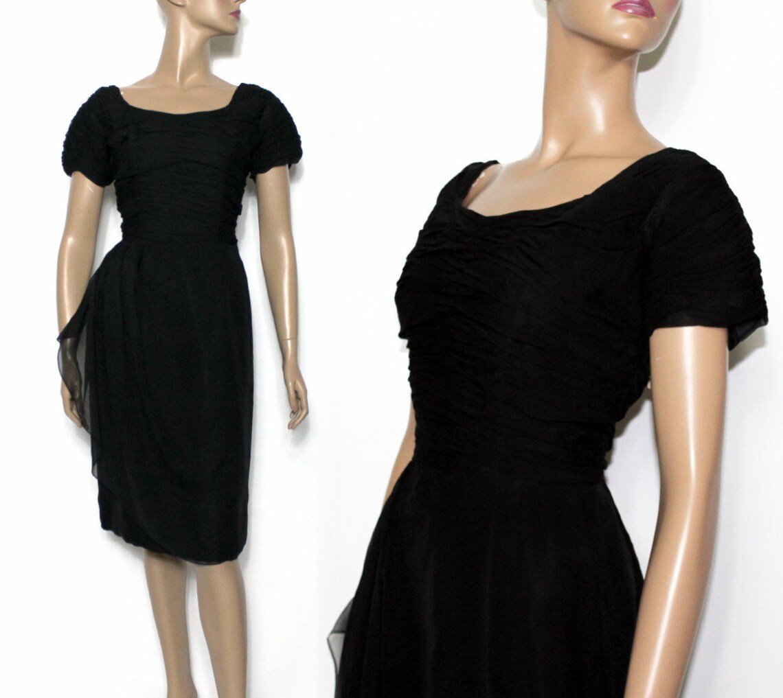 1950s Black Dress Designer Cocktail Dress Cocktail Party - Etsy