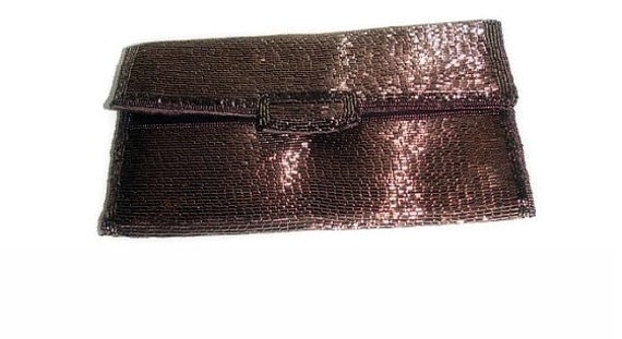 Vintage 1950s Purse Handbag Beaded Evening Femme Fatale Garden Party Cocktail Dress Rockabilly Mad Man Prom Designer Old Hollywood