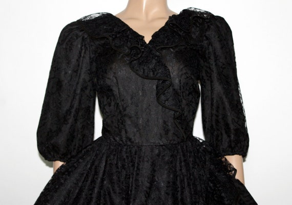 Vintage 1970's Dress//Square Dance Dress//Black D… - image 6