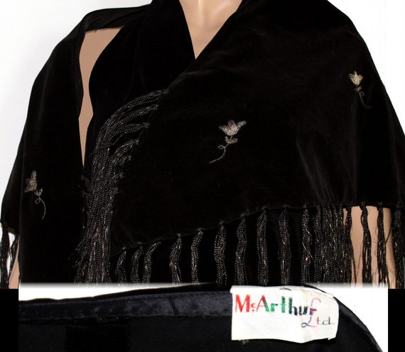 Vintage 1950s Black Velvet Halter Top With Matchi… - image 5