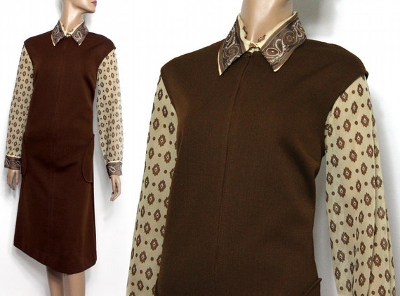 Vintage 1960s Dress Jumper Matching Blouse Design… - image 1