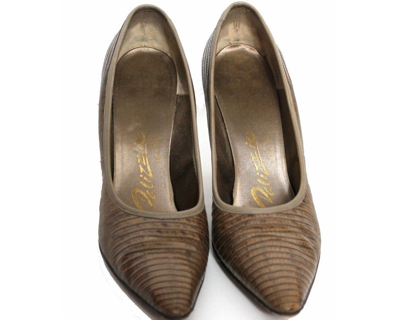 Vintage 1950s Shoes Heels Alligator Brown Pumps Spike Heels - Etsy