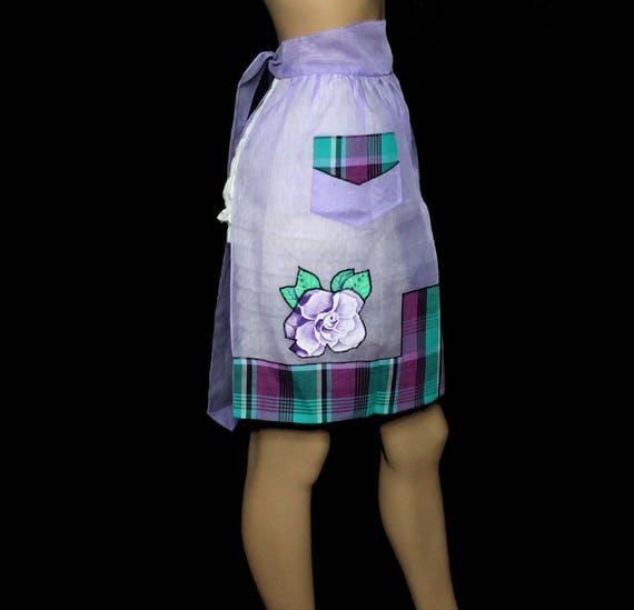 Vintage 1950s Apron// Chiffon//Purple// Hostess A… - image 2