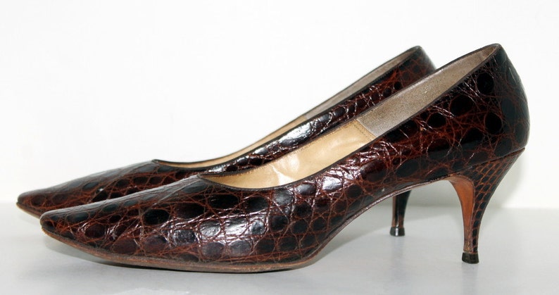 Vintage 1960s Shoes // Alligator // Spike Heels // Designer | Etsy