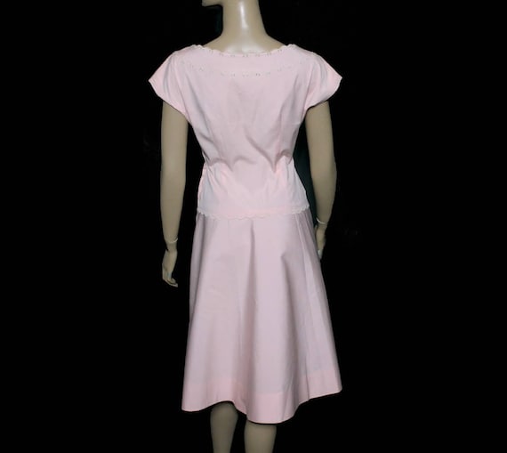 Vintage 1940s Dress // Pink Dress // Cotton// Cor… - image 3