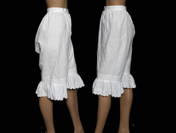 Vintage 1800's Bloomers// White//embroidered //open Crotch