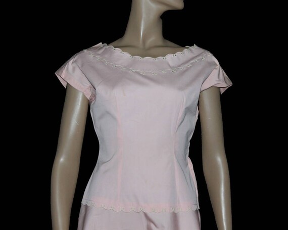 Vintage 1940s Dress // Pink Dress // Cotton// Cor… - image 4