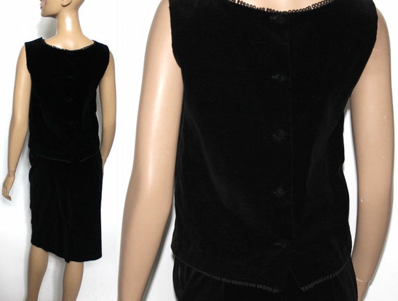 Vintage 1950s Outfit// Black // Velvet // Designe… - image 3