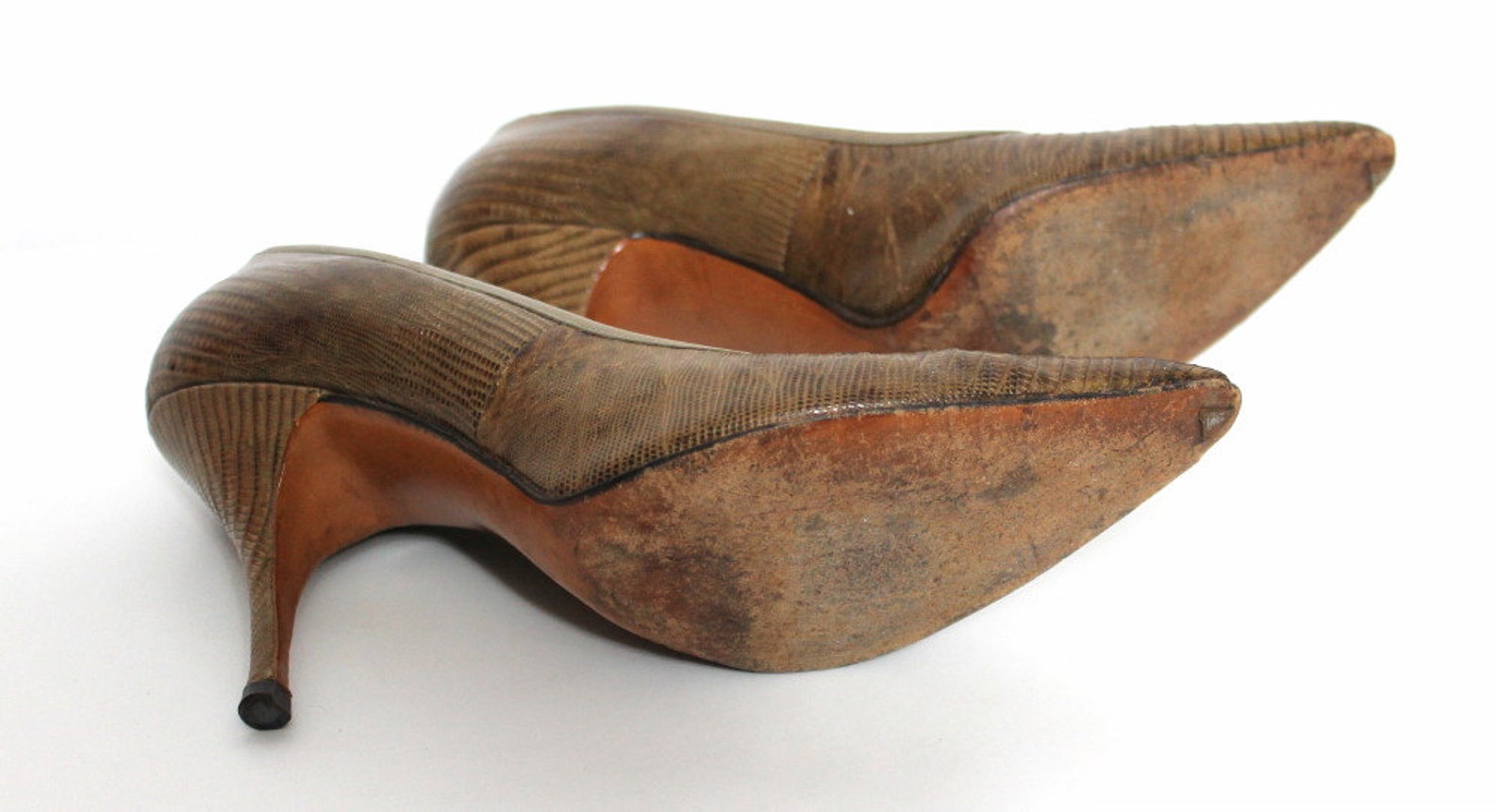 Vintage 1950s Shoes Heels Alligator Brown Pumps Spike Heels - Etsy