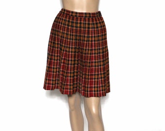 Vintage 1950s Skirt// Plaid// Wool// Designer// Plaid Skirt// Full Circle Skirt//  50s Skirt