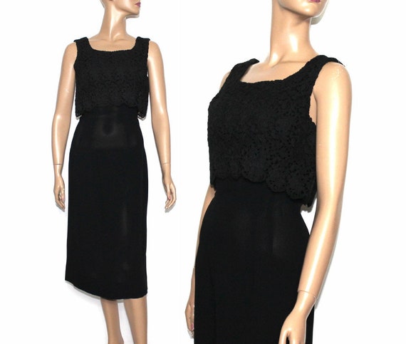 Vintage 1950s Dress | Black Dress | 50s Cocktail … - image 1