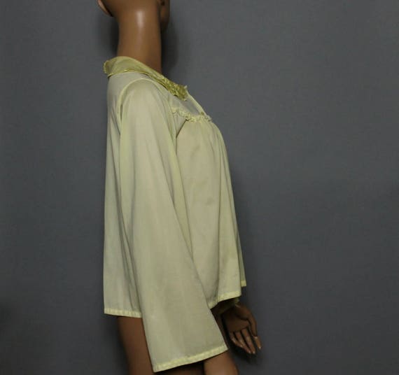 1950s Bed Jacket// 60s Bed Jacket// Yellow// Desi… - image 3