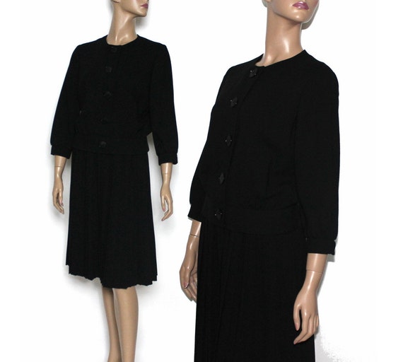 Vintage 1950s Outfit 1960's Black Designer Rockab… - image 1