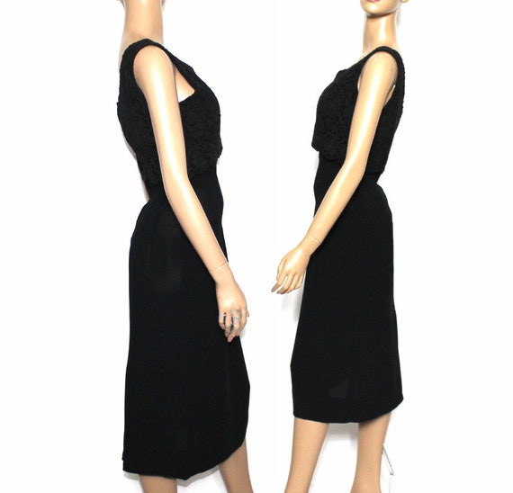 Vintage 1950s Dress | Black Dress | 50s Cocktail … - image 2