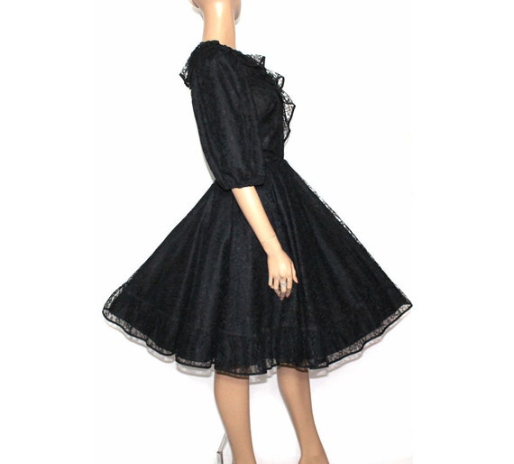 Vintage 1970's Dress//Square Dance Dress//Black D… - image 3