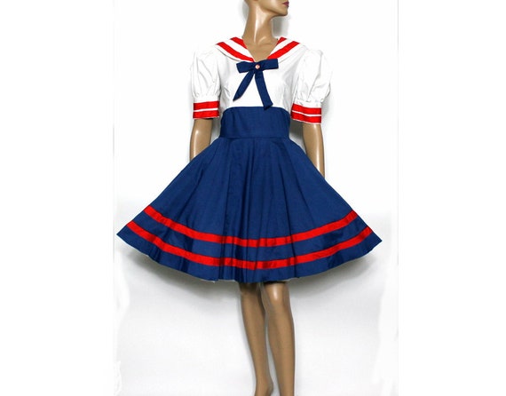 blue 1950s dress
