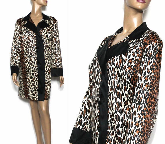 Vintage Coat// 1960s// Faux Leopard// Leopard Jack