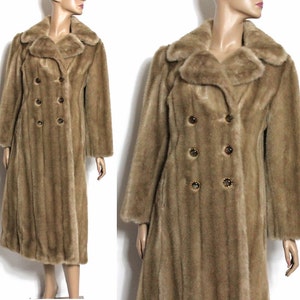 Vintage 1960s Faux Mink Coat Designer Mad Man Old Hollywood Garden Party Femme Fatale Marilyn Monroe Coat Jacket Cocktail Party Dress Gown