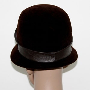 Vintage Hat Brown Felt Leather Hat Band 1960's Bell Hat - Etsy