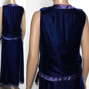 Vintage 1930s 1940s Blue Velvet Vouge Gown image 3