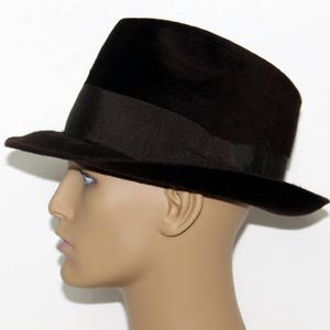 Vintage Fedora//1950s 60s  Fedora// Designer Borsalino// Made In Italy// Peluche// Brown// Fur Felt