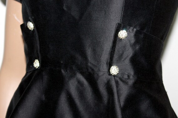 Vintage 1950s Dress//Black Party Dress// Full Ski… - image 7