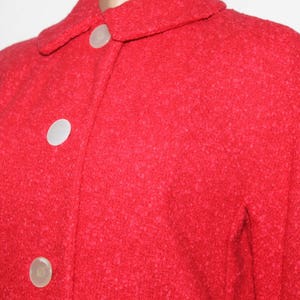 Vintage 1950s Coat//Designer Betty Rose// Red// Wool// Satin Lined//Red Jacket// Red Sweater//50s Coat// image 5