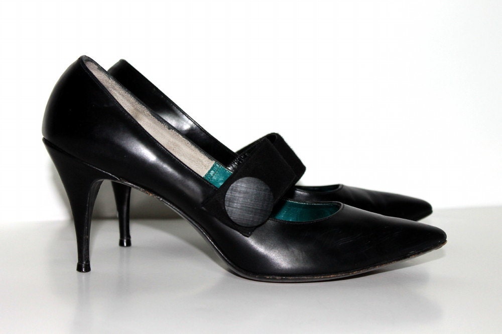greb vil beslutte At tilpasse sig Vintage 1950s Heels Black Spike Stilettos Pumps Pinup | Etsy