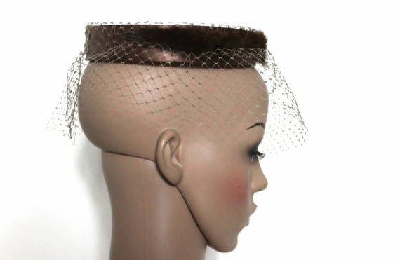 Vintage 1960s Hat - Mink over Nylon Headband with… - image 3