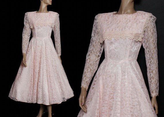 Vintage 1980s Dress Swing Cocktail Party Wedding C