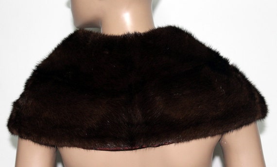 Vintage 1950s Mink Collar// Brown Fur Collar// 50… - image 3