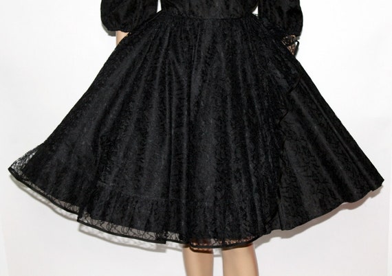 Vintage 1970's Dress//Square Dance Dress//Black D… - image 5