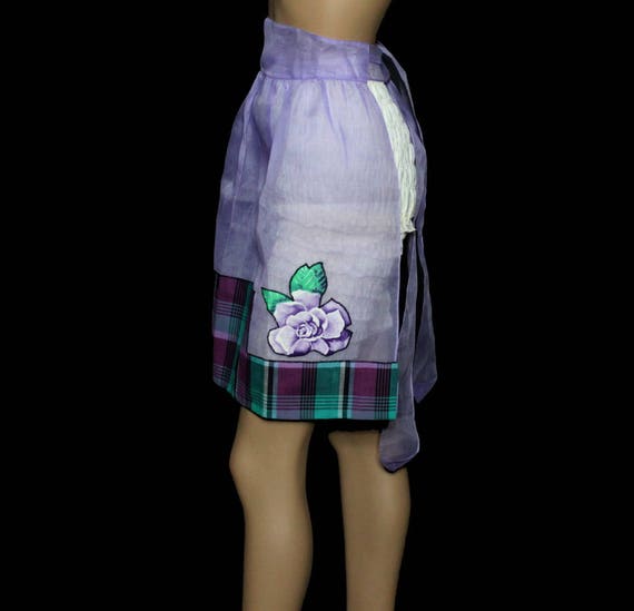 Vintage 1950s Apron// Chiffon//Purple// Hostess A… - image 3