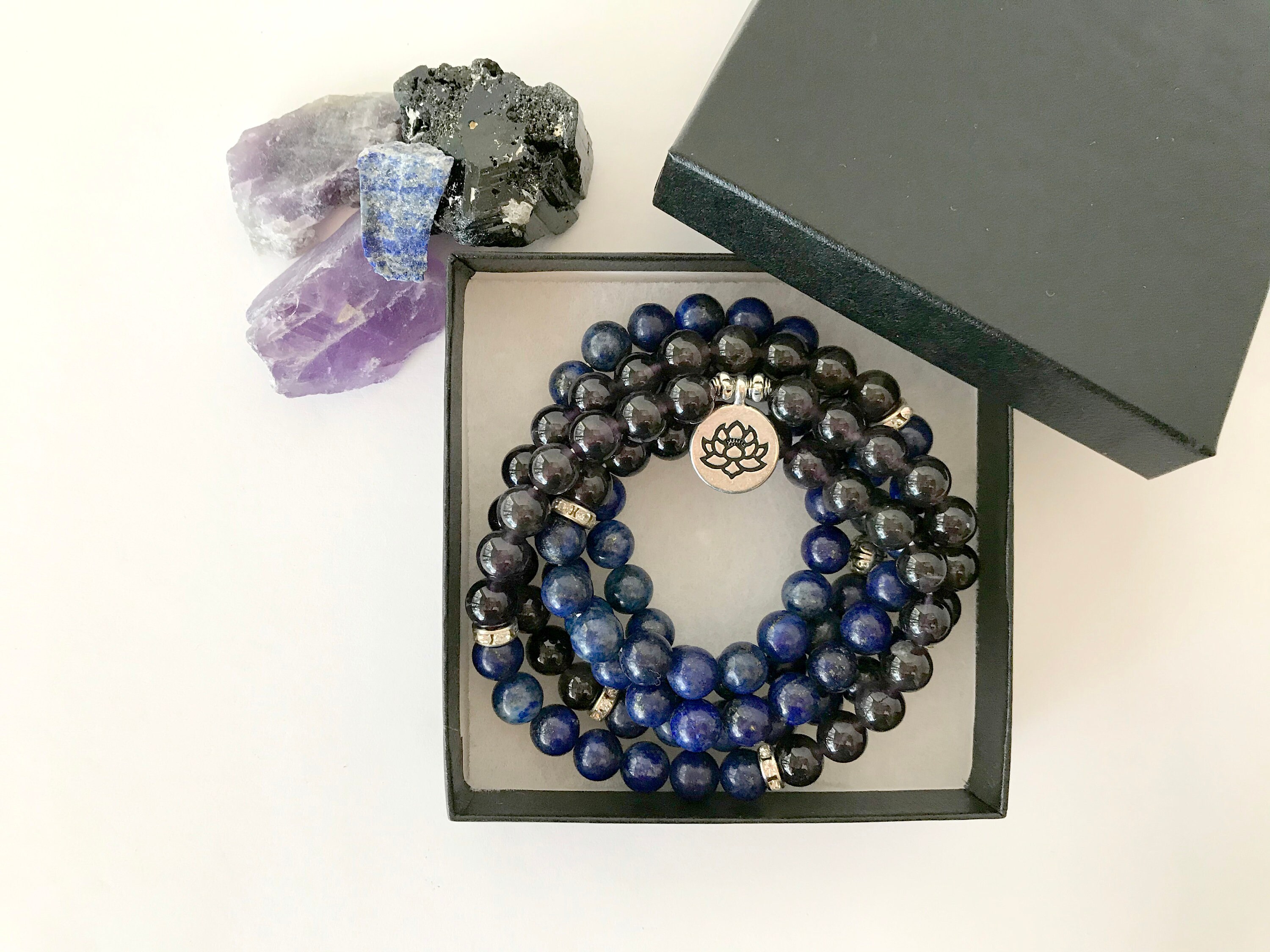 108 Mala beads Mala bracelet Beaded bracelet Gemstone Yoga Etsy