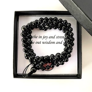 Mala prayer beads, Meditation beads, Meditation gifts, 108 Mala beads black Tourmaline healing jewelry, Calming anxiety beads, Mala for men