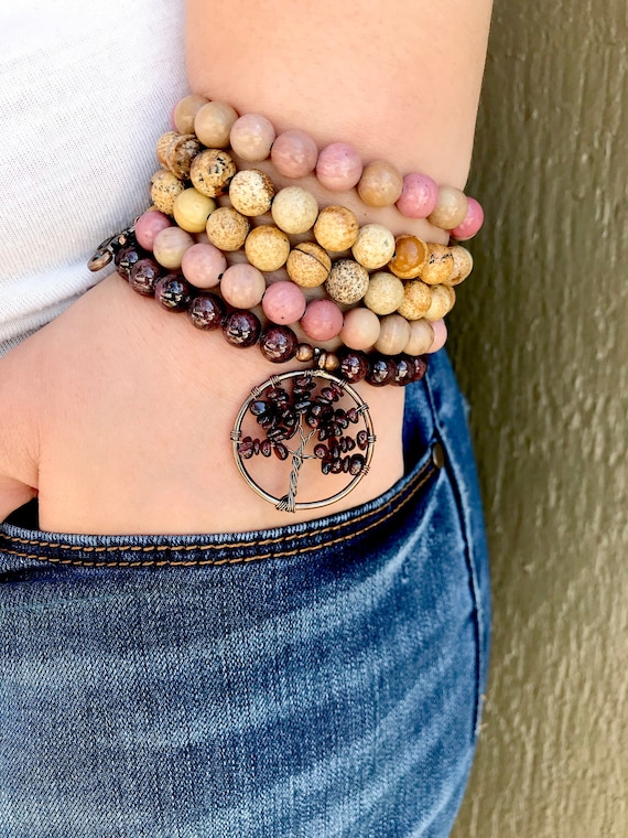 Buy 108 Mala Bracelet Mala Necklace ROOT and HEART Chakra Long